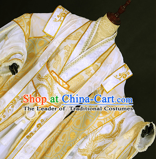 ancient chinese costumes flower costume classic celebration Emperor Robe white costume wedding men hanfu dress