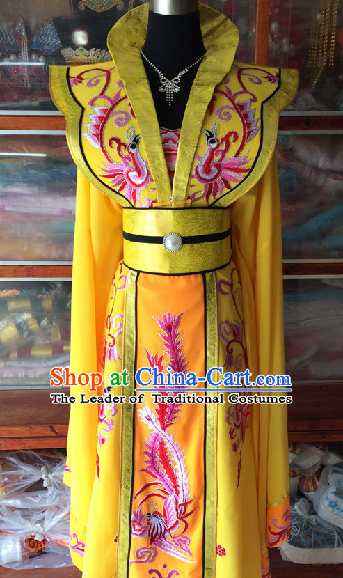 Long Sleeves China Beijing Opera Women Princess Phoenix Costume Embroidered Robe Stage Costumes Complete Set