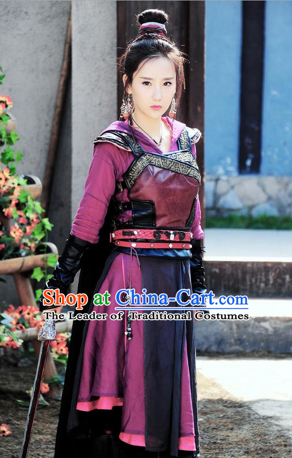 Chinese Ancient Swordswoman Costume Female Knight Costumes Complete Set