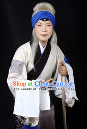 Ancient Chinese Old Women White Long Wigs