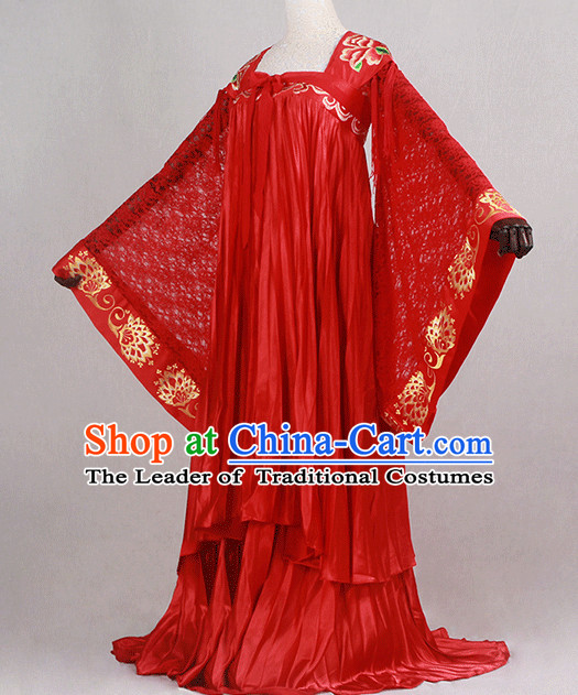 hanfu clothing handmade vest bjd qi pao princess dress Chinese fairy hand painted red wedding
