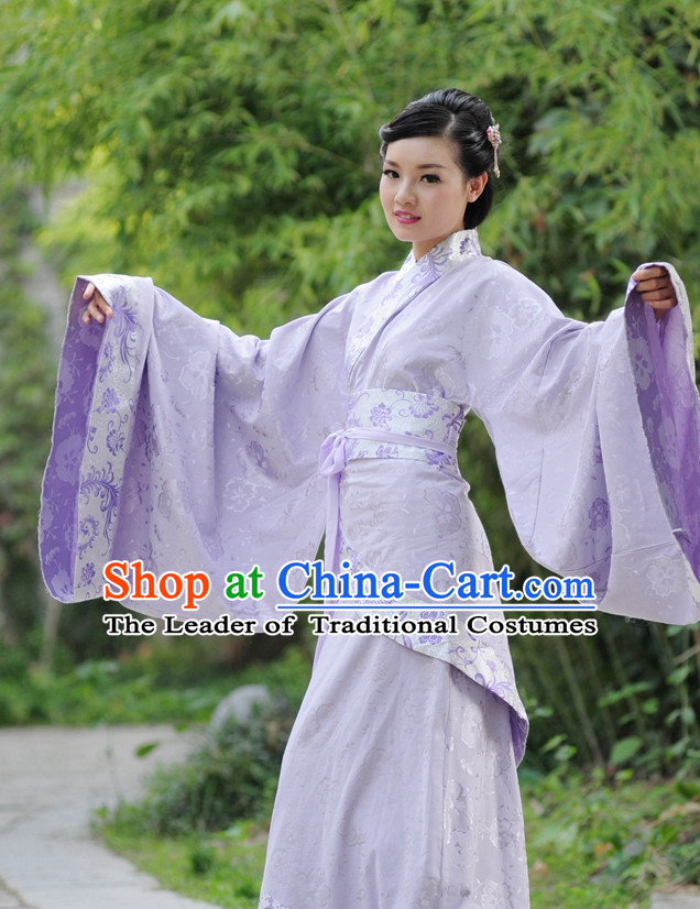 Purple Ancient Chinese Han Dynasty Dresses Hanfu Wedding Dress Hanbok Kimono Complete Set for Women