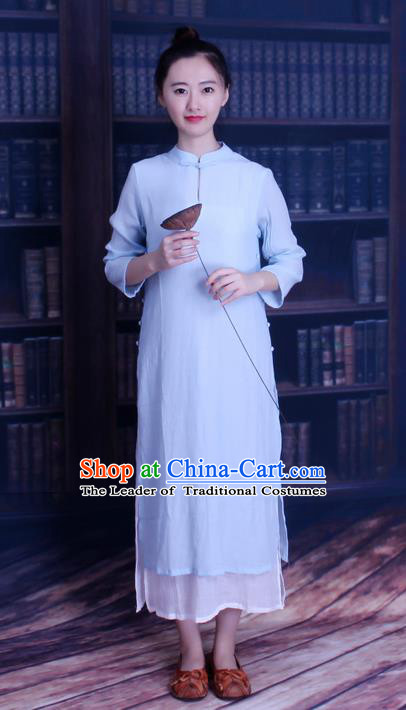 Traditional Chinese Female Costumes, Chinese Acient Clothes, Chinese Mandarin Cheongsam, Tang Suits Plate Buttons Dress for Women