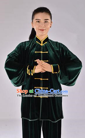 Top Upset South Korea Velvet Pleuche Kung Fu Costume Martial Arts Kung Fu Training Uniform Tang Suit Gongfu Shaolin Wushu Clothing Tai Chi Taiji Teacher Suits Uniforms for Women