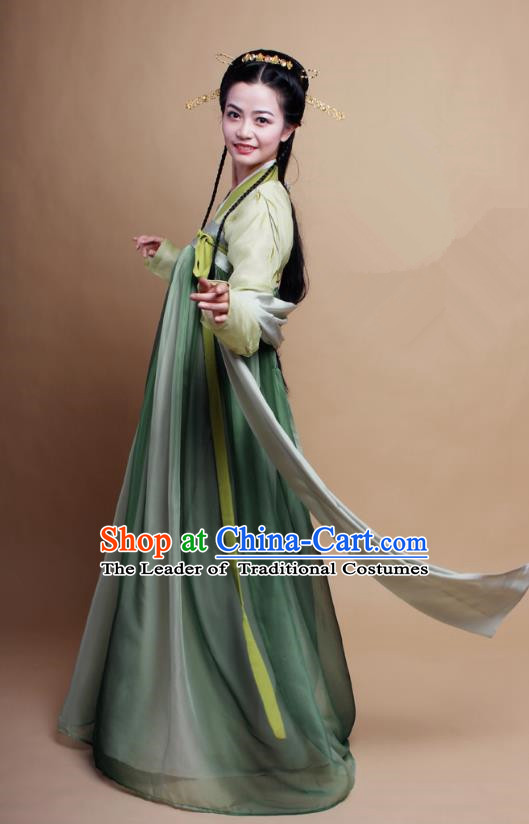 Asian China Ming Dynasty Young Lady Costume Black Blouse, Traditional Chinese Ancient Princess Embroidered Hanfu Clothing for Women