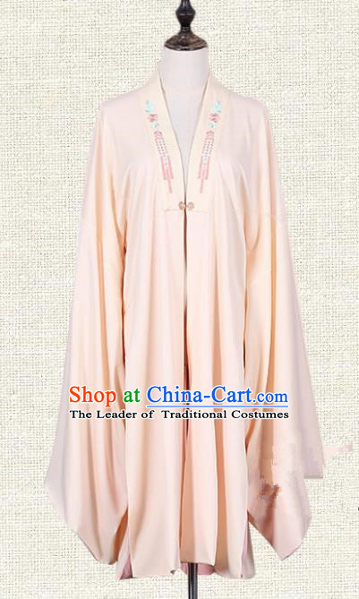 Asian China Ming Dynasty Imperial Princess Clothing Embroidered Pink Blouse, Traditional Ancient Chinese Palace Lady Hanfu Clothing for Women