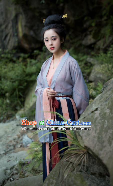 Traditional Chinese Tang Dynasty Imperial Consort Hanfu Costume, Asian China Ancient Princess Clothing for Women