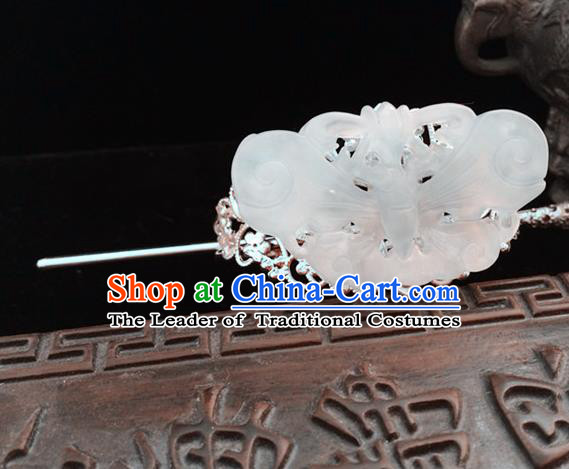Traditional Handmade Chinese Ancient Classical Hair Accessories Han Dynasty Nobility Childe Tuinga Jade Hairdo Crown Hairpins for Men