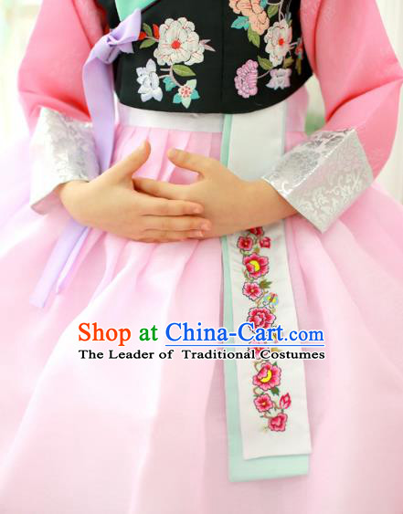 Traditional Korean Accessories Embroidered Flowers Waist Pendant, Asian Korean Fashion Wedding Tassel Waist Decorations for Women