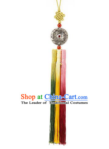 Korean National Belts Accessories Bride Wedding Waist Pendant, Asian Korean Hanbok Colorful Tassel Waist Decorations for Women