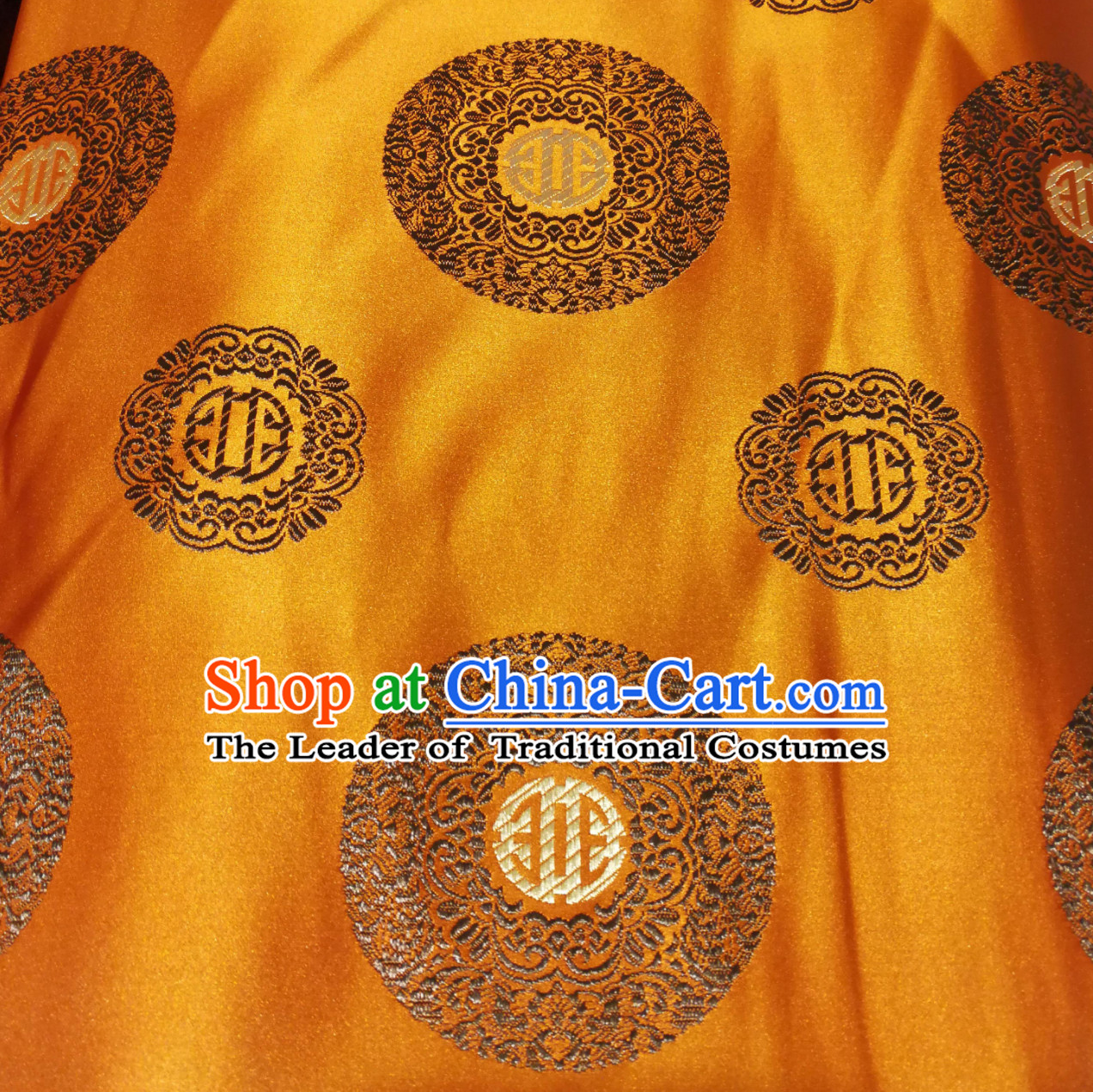 Yellow Color Chinese Royal Palace Style Traditional Pattern Design Brocade Fabric Silk Fabric Chinese Fabric Asian Material
