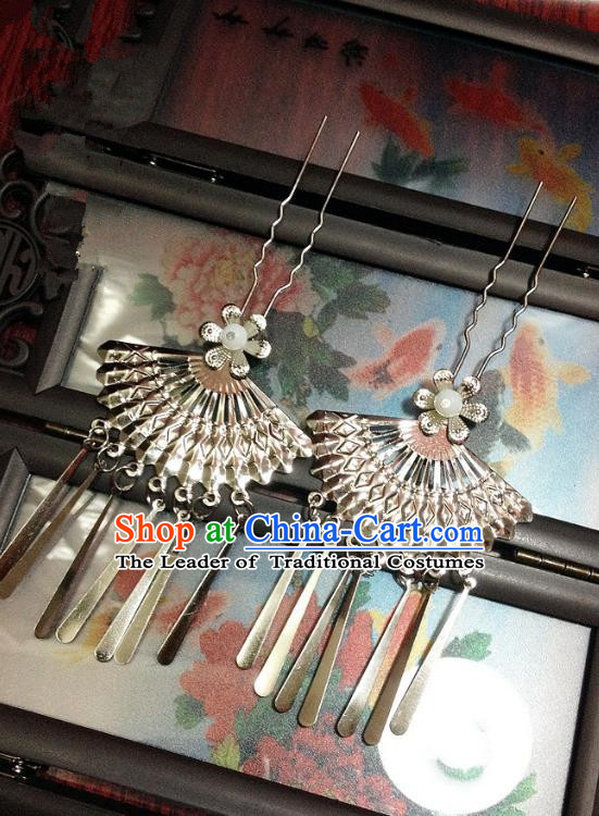 Traditional Chinese Ancient Classical Hair Accessories Tassel Hair Clip Bride Step Shake Hairpins for Women