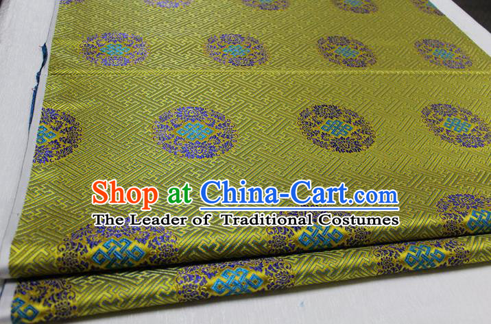 Chinese Traditional Royal Palace Pattern Mongolian Robe Green Tapestry Cheongsam Brocade Fabric, Chinese Ancient Costume Satin Hanfu Tang Suit Material