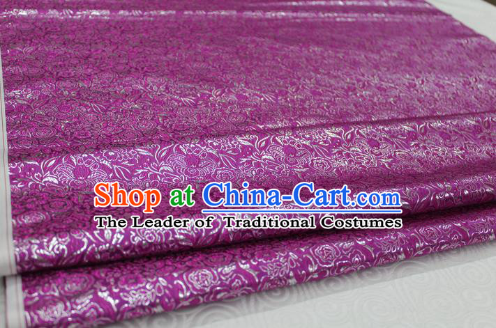 Chinese Traditional Royal Palace Pattern Cheongsam Amaranth Brocade Fabric, Chinese Ancient Costume Satin Hanfu Material