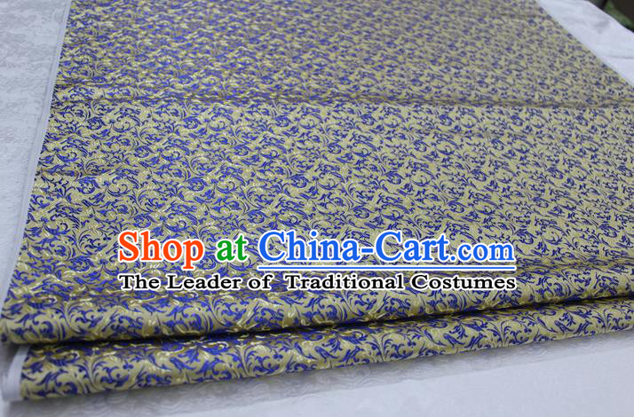 Chinese Traditional Palace Pattern Tang Suit Cheongsam Yellow Brocade Fabric, Chinese Ancient Costume Hanfu Satin Material