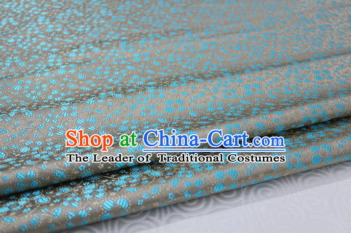 Chinese Traditional Ancient Costume Palace Flowers Pattern Cheongsam Grey Brocade Tang Suit Fabric Hanfu Material