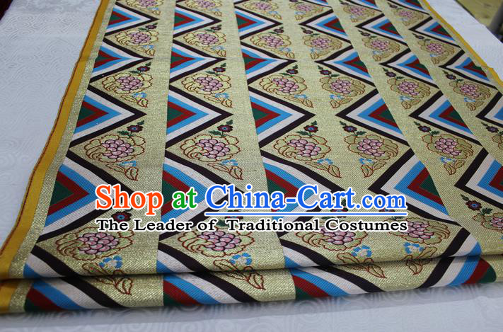 Chinese Traditional Clothing Palace Pattern Tang Suit Brocade Ancient Costume Mongolian Robe Satin Fabric Hanfu Material