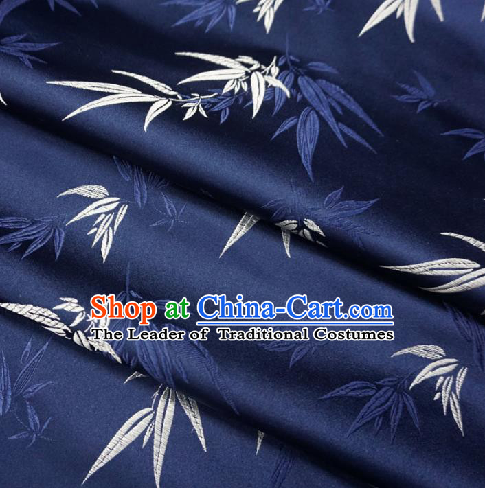 Chinese Traditional Clothing Royal Court Printing Bamboo Tang Suit Navy Brocade Ancient Costume Cheongsam Satin Fabric Hanfu Material