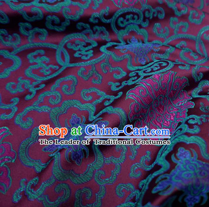 Chinese Traditional Royal Court Pattern Purple Brocade Xiuhe Suit Fabric Ancient Costume Tang Suit Cheongsam Hanfu Material