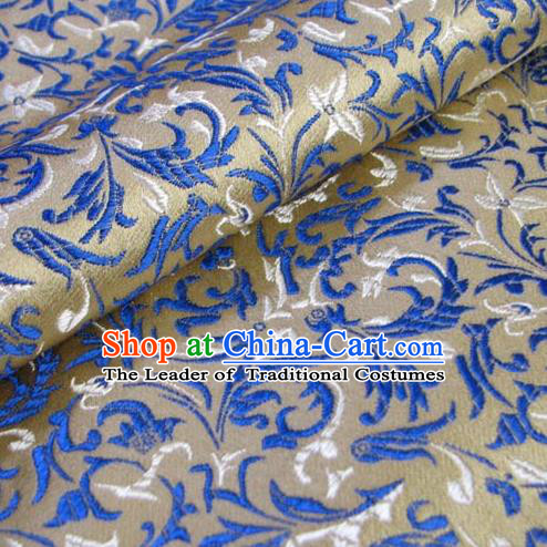 Chinese Traditional Royal Palace Pattern Design Yellow Brocade Xiuhe Suit Fabric Ancient Costume Tang Suit Cheongsam Hanfu Material