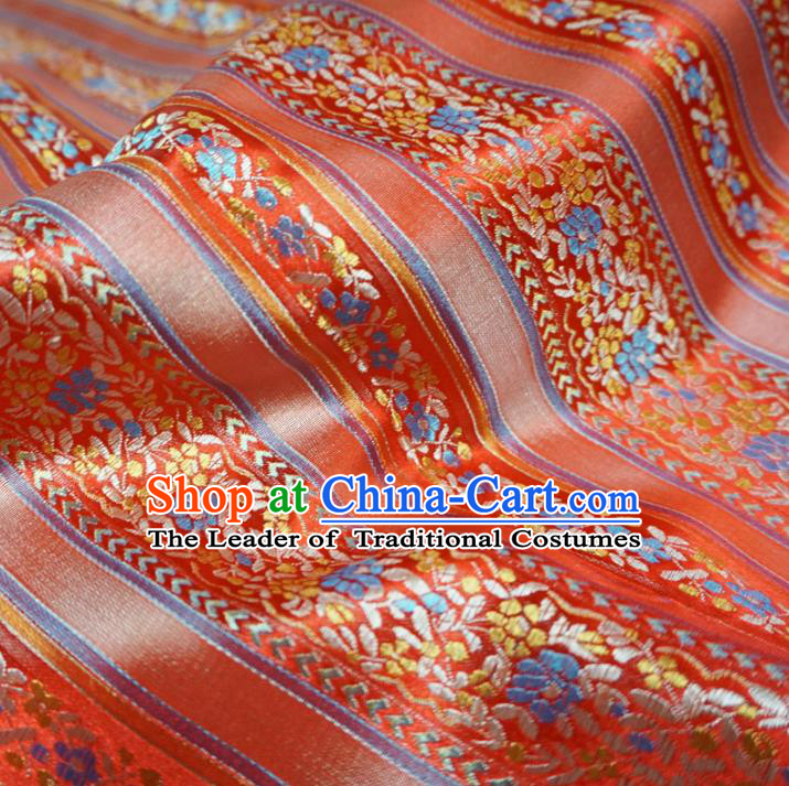Chinese Traditional Royal Palace Pattern Design Red Brocade Mongolian Robe Fabric Ancient Costume Tang Suit Cheongsam Hanfu Material