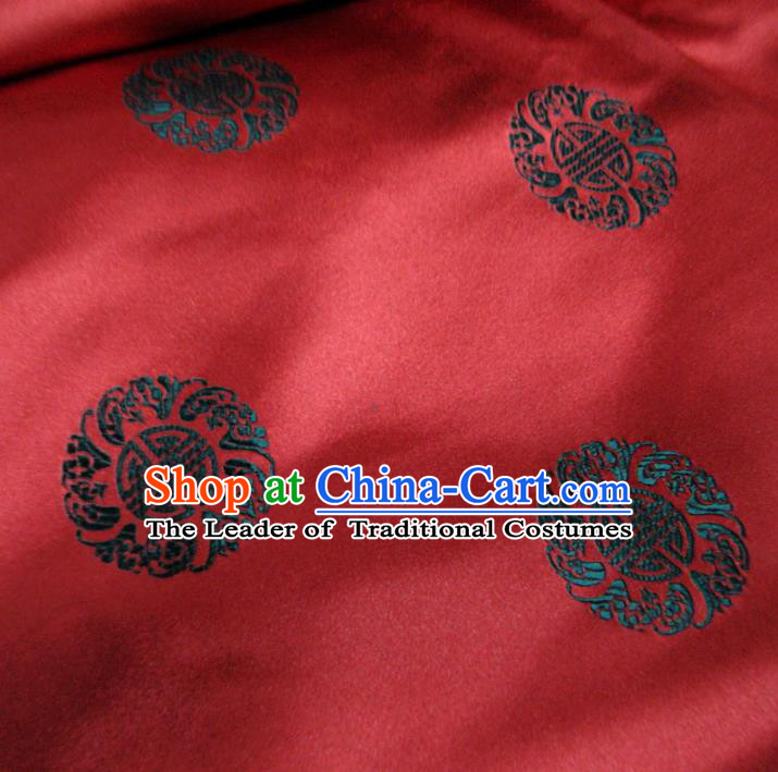 Chinese Traditional Royal Palace Pattern Design Hanfu Purplish Red Brocade Mongolian Robe Fabric Ancient Costume Tang Suit Cheongsam Material