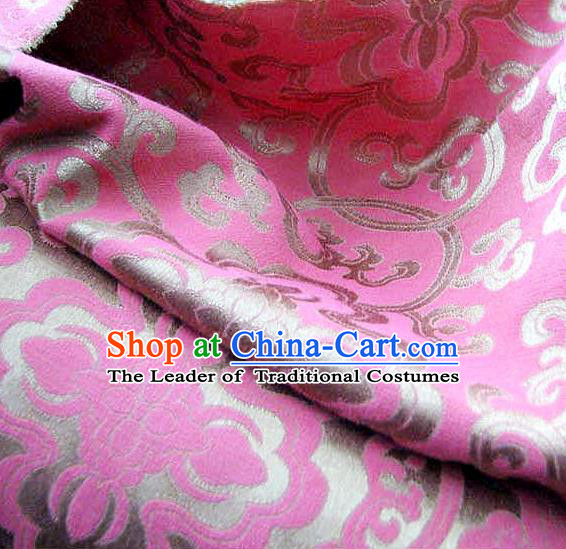Chinese Traditional Royal Palace Pattern Design Hanfu Lilac Brocade Fabric Ancient Costume Tang Suit Cheongsam Material