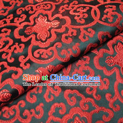 Chinese Traditional Royal Palace Pattern Design Mongolian Robe Hanfu Black Brocade Fabric Ancient Costume Tang Suit Cheongsam Material