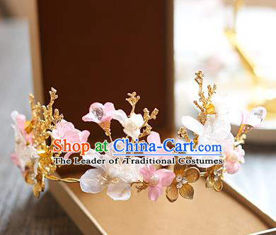 Chinese Traditional Bride Hair Jewelry Accessories Baroque Wedding Flowers Royal Crown for Women