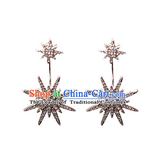 Chinese Traditional Bride Jewelry Accessories Princess Wedding Crystal Earrings for Women