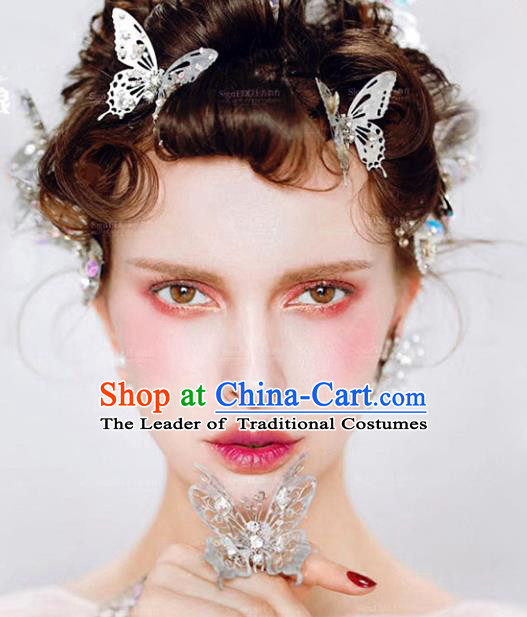Chinese Traditional Bride Hair Jewelry Accessories Wedding Butterfly Hairpins for Women