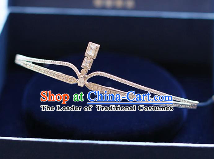 Chinese Traditional Wedding Hair Accessories Baroque Princess Hair Clasp Bride Zircon Royal Crown for Women