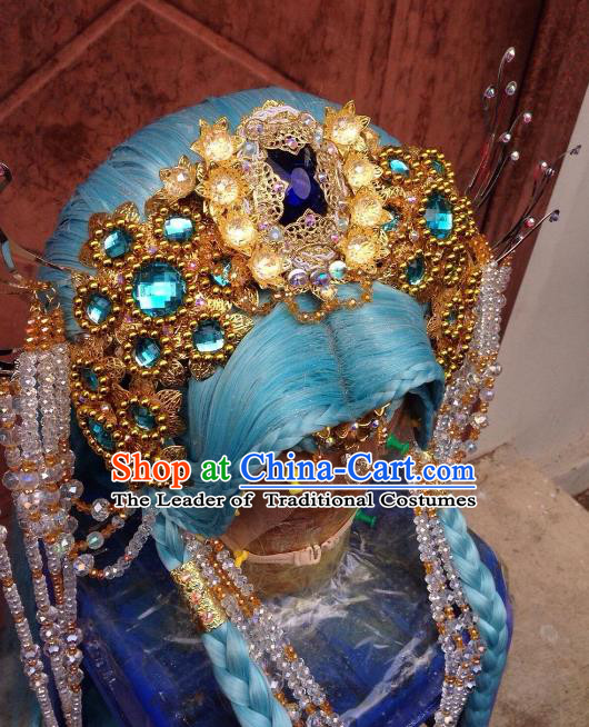 Chinese Traditional Ancient Princess Hair Accessories Handmade Hairpins Tassel Phoenix Coronet for Women