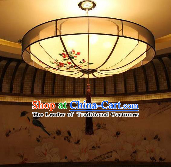 Traditional Chinese Handmade Painting Flowers Palace Lantern China Ceiling Palace Lamp