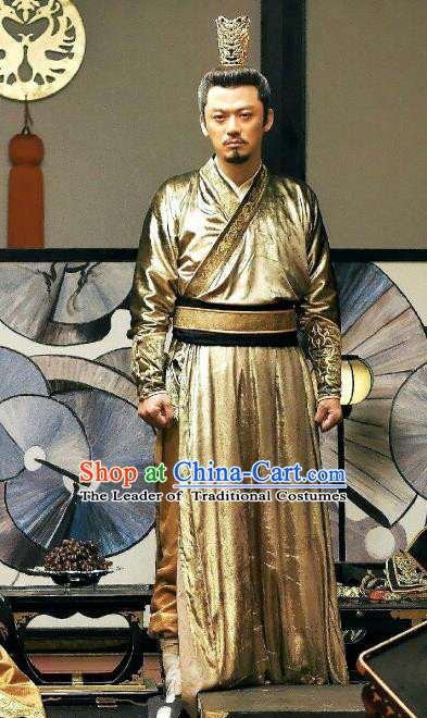 Traditional Ancient Chinese Tang Dynasty Imperial Emperor Embroidered Hanfu Costume for Men