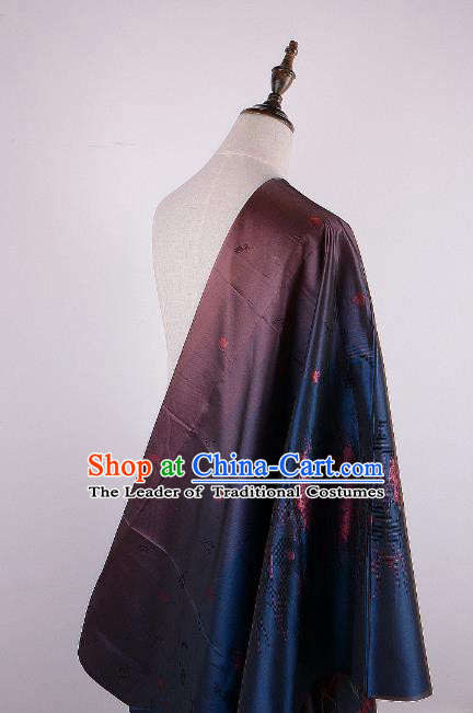 Chinese Traditional Costume Royal Palace Printing Purple Brocade Fabric, Chinese Ancient Clothing Drapery Hanfu Cheongsam Material