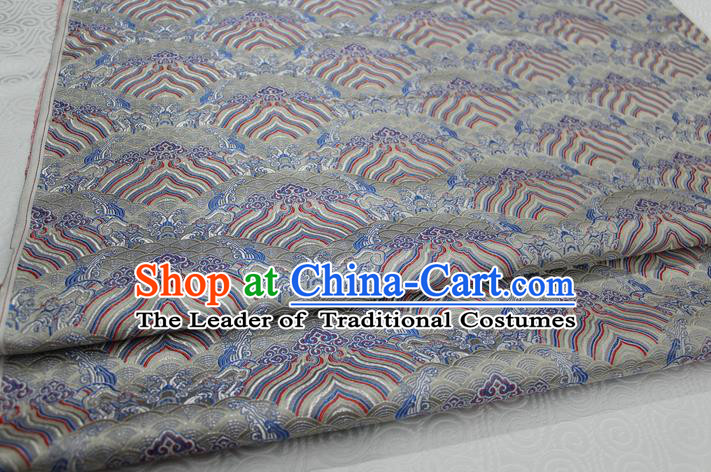 Chinese Traditional Royal Palace Pattern Mongolian Robe Brocade Fabric, Chinese Ancient Emperor Costume Drapery Hanfu Tang Suit Material