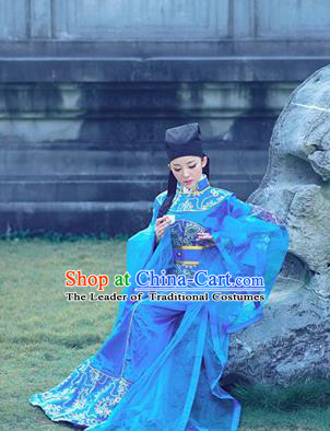 Traditional Ancient Chinese Yueju Opera Niche Costume, Elegant Hanfu Clothing Chinese Yueju Opera Tang Dynasty Young Male Water Sleeves Clothing for Men