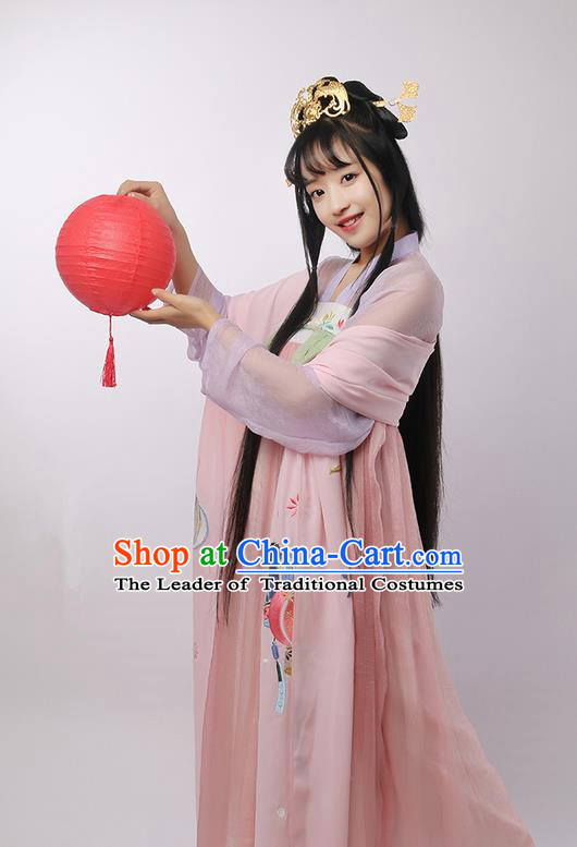 Traditional Ancient Chinese Female Costume Cardigan Wide Cappa, Elegant Hanfu Brocade Scarf Chinese Ming Dynasty Palace Lady Embroidered Lantern Wearing Silks Clothing for Women