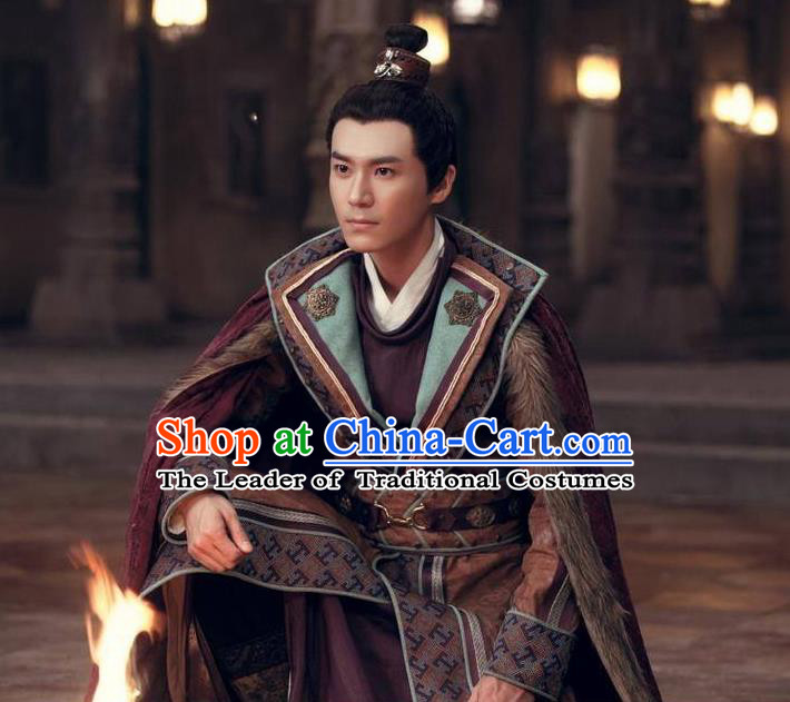 Traditional Ancient Chinese Nobility Childe Costume, Elegant Hanfu General Dress Chinese Tang Dynasty Imperial Prince Embroidered Robes for Men