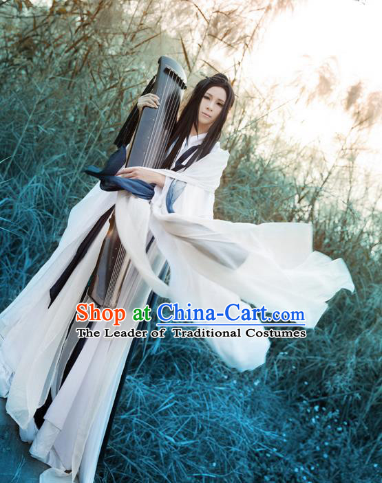 Traditional Asian Chinese Nobility Childe Costume, Elegant Hanfu Ink Painting Dress, Chinese Imperial Prince Cosplay Costumes for Men