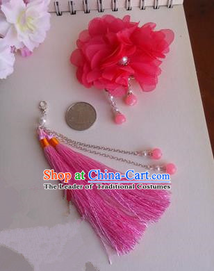 Traditional Handmade Chinese Ancient Classical Hair Accessories Hairpin, Pink Hair Claws for Women