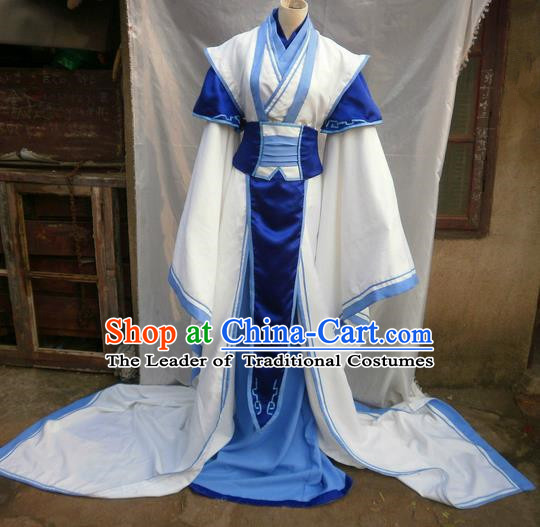 Traditional Ancient Chinese Classical Cartoon Character Immortal Uniform Cosplay Game Role Han Dynasty Swordmen Costume Complete Set for Men