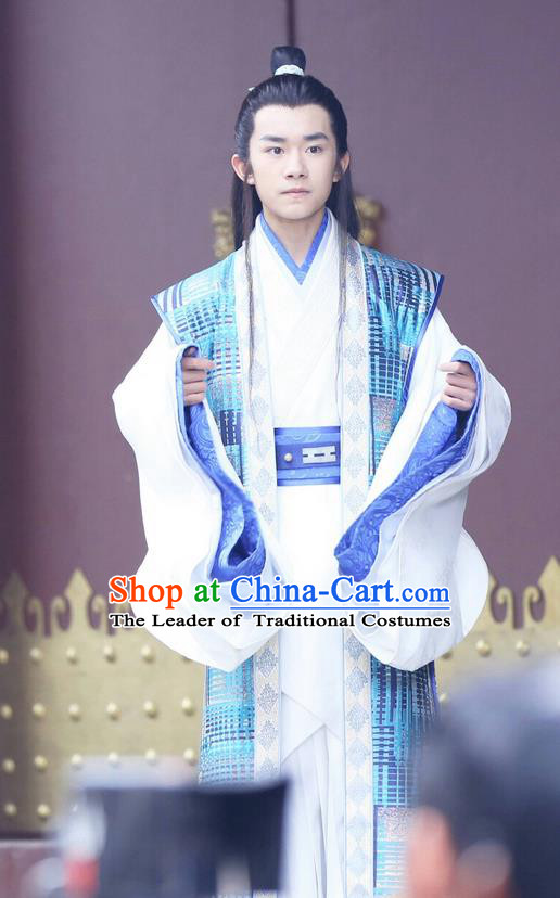 Traditional Ancient Chinese Nobility Childe Costume, Elegant Hanfu Male Lordling Dress, China Warring States Period Imperial Prince Embroidered Clothing for Men