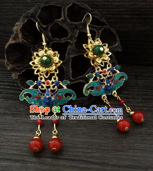 Traditional Handmade Chinese Ancient Classical Bat Earrings for Women