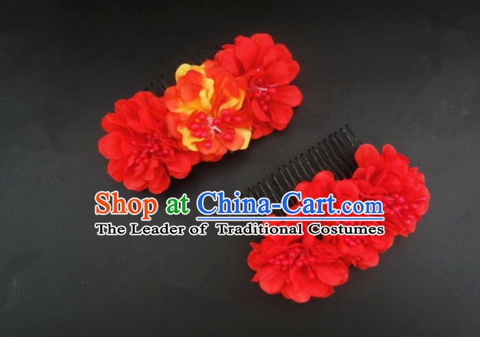 Traditional Handmade Chinese Ancient Classical Hair Accessories Barrettes Hairpin, Flowers Headdress Hair Jewellery, Hair Fascinators Hairpins for Women