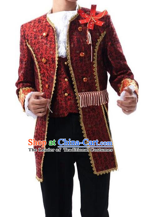 Traditional Ancient European Male Clothing, European Palace Court Stage Costumes for Men