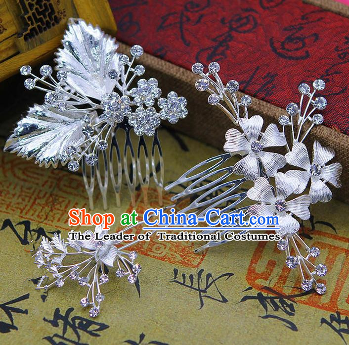 Traditional Handmade Chinese Ancient Classical Hair Accessories Bride Wedding Hairpin, Hair Claws Hair Comb Set for Women