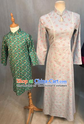 Traditional Ancient Chinese Young Women Cheongsam Dress, Chinese Tangsuit Embroidered Cheongsam for Women