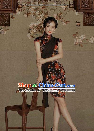 Traditional Chinese Female Costumes Chinese Classic Clothes Chinese Silk Cheongsam Tang Suits Dress for Women